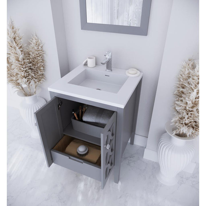 Laviva Mediterraneo 24" Grey Bathroom Vanity#top-options_matte-white-viva-stone-solid-surface-top