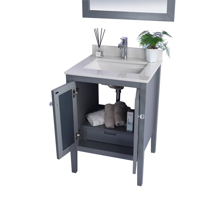 Laviva Mediterraneo 24" Grey Bathroom Vanity#top-options_white-quartz-top