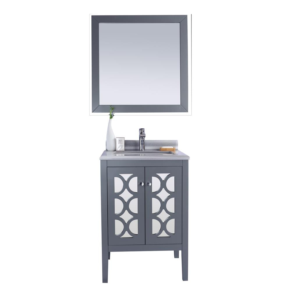 Laviva Mediterraneo 24" Grey Bathroom Vanity#top-options_white-stripes-marble-top