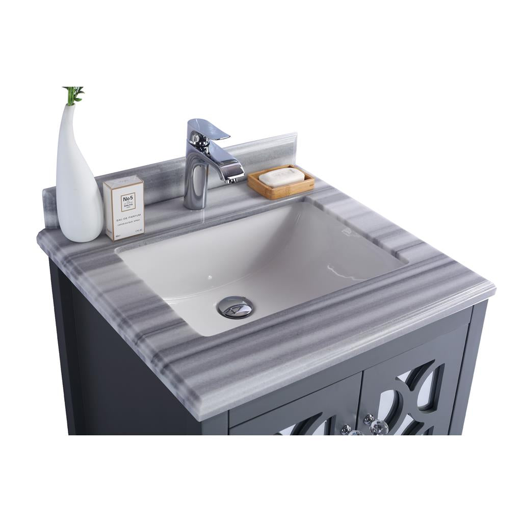 Laviva Mediterraneo 24" Grey Bathroom Vanity#top-options_white-stripes-marble-top