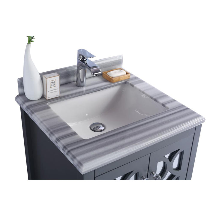Laviva Mediterraneo 24" Grey Bathroom Vanity#top-options_white-stripes-marble-top