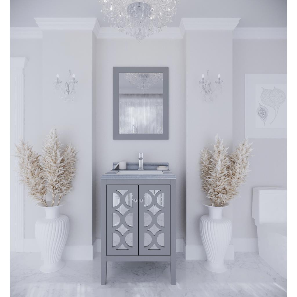 Laviva Mediterraneo 24" Grey Bathroom Vanity#top-options_white-stripes-marble-top