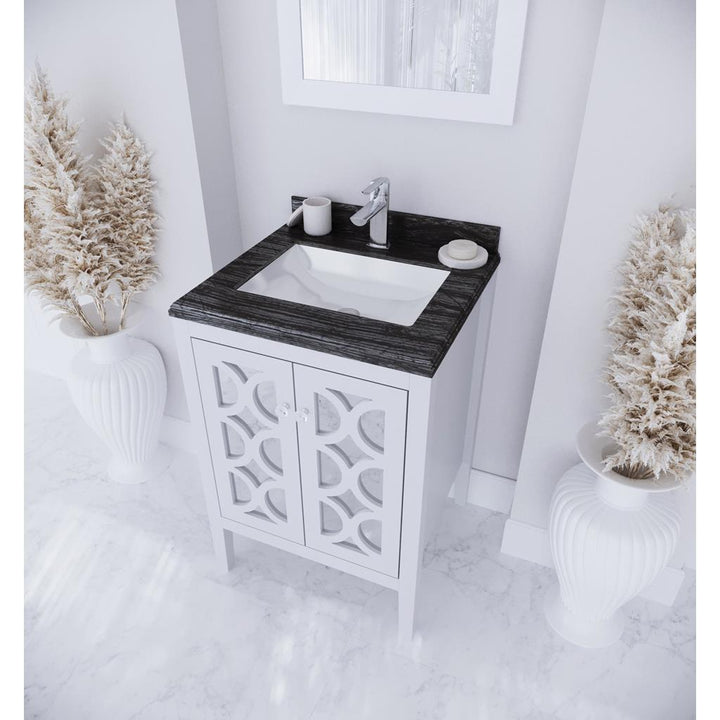 Laviva Mediterraneo 24" White Bathroom Vanity#top-options_black-wood-marble-top