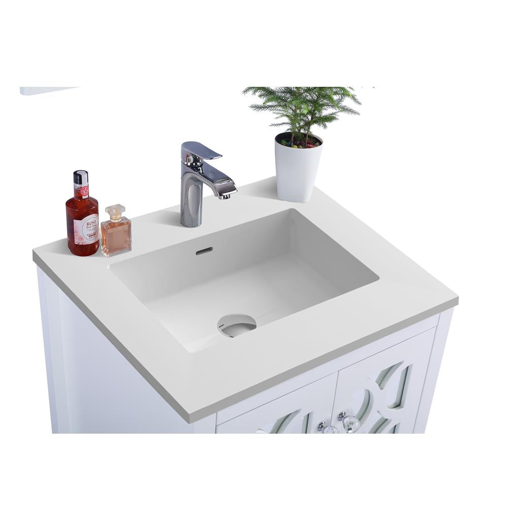 Laviva Mediterraneo 24" White Bathroom Vanity#top-options_matte-white-viva-stone-solid-surface-top