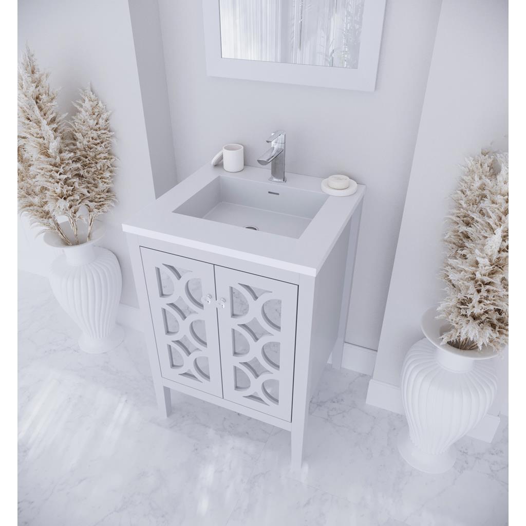 Laviva Mediterraneo 24" White Bathroom Vanity#top-options_matte-white-viva-stone-solid-surface-top