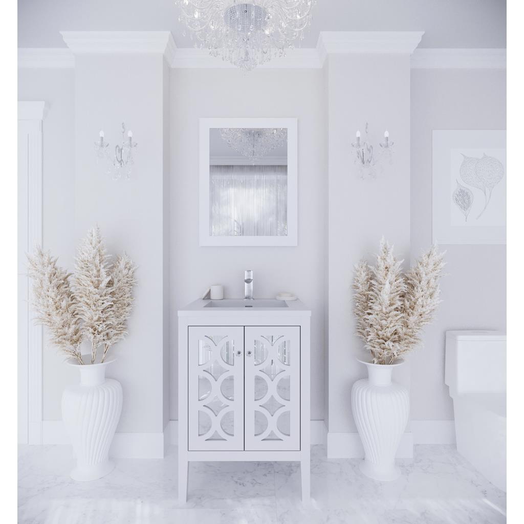 Laviva Mediterraneo 24" White Bathroom Vanity#top-options_matte-white-viva-stone-solid-surface-top