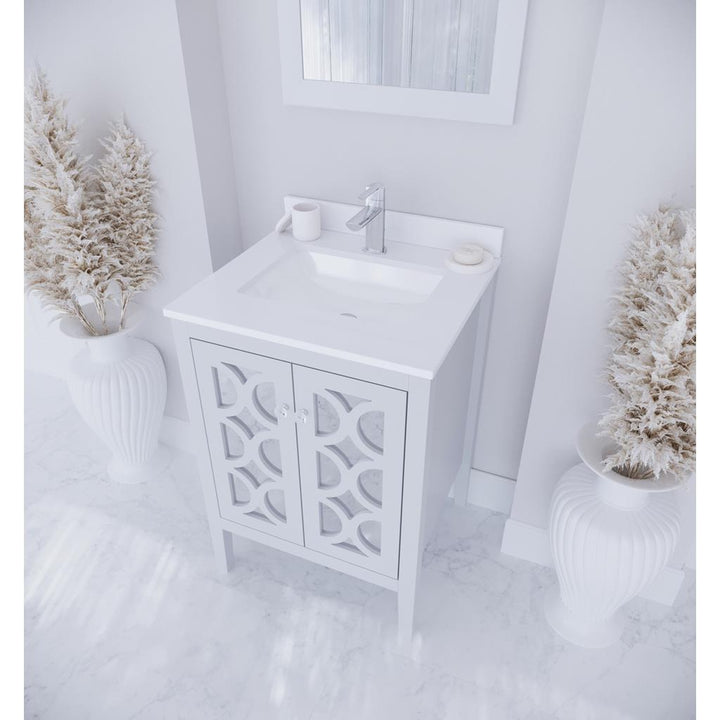 Laviva Mediterraneo 24" White Bathroom Vanity#top-options_white-quartz-top