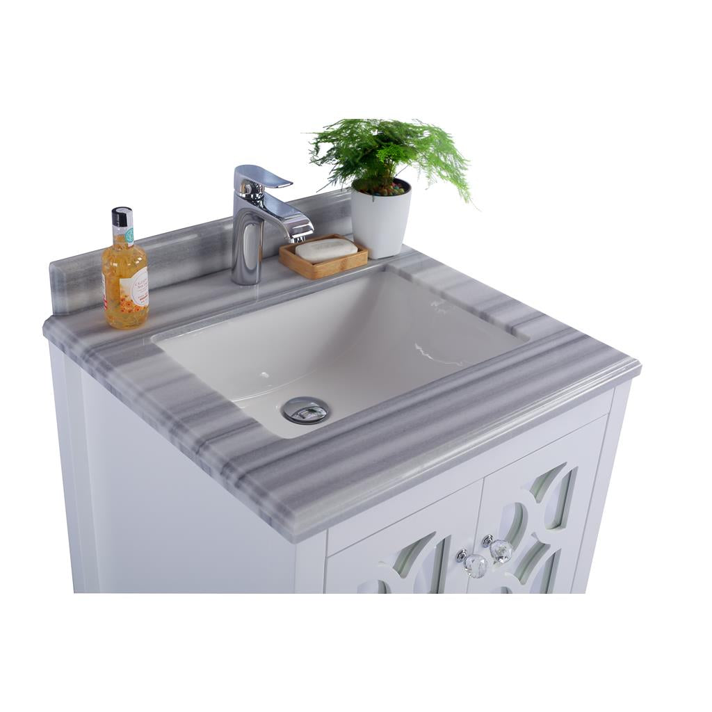 Laviva Mediterraneo 24" White Bathroom Vanity#top-options_white-stripes-marble-top