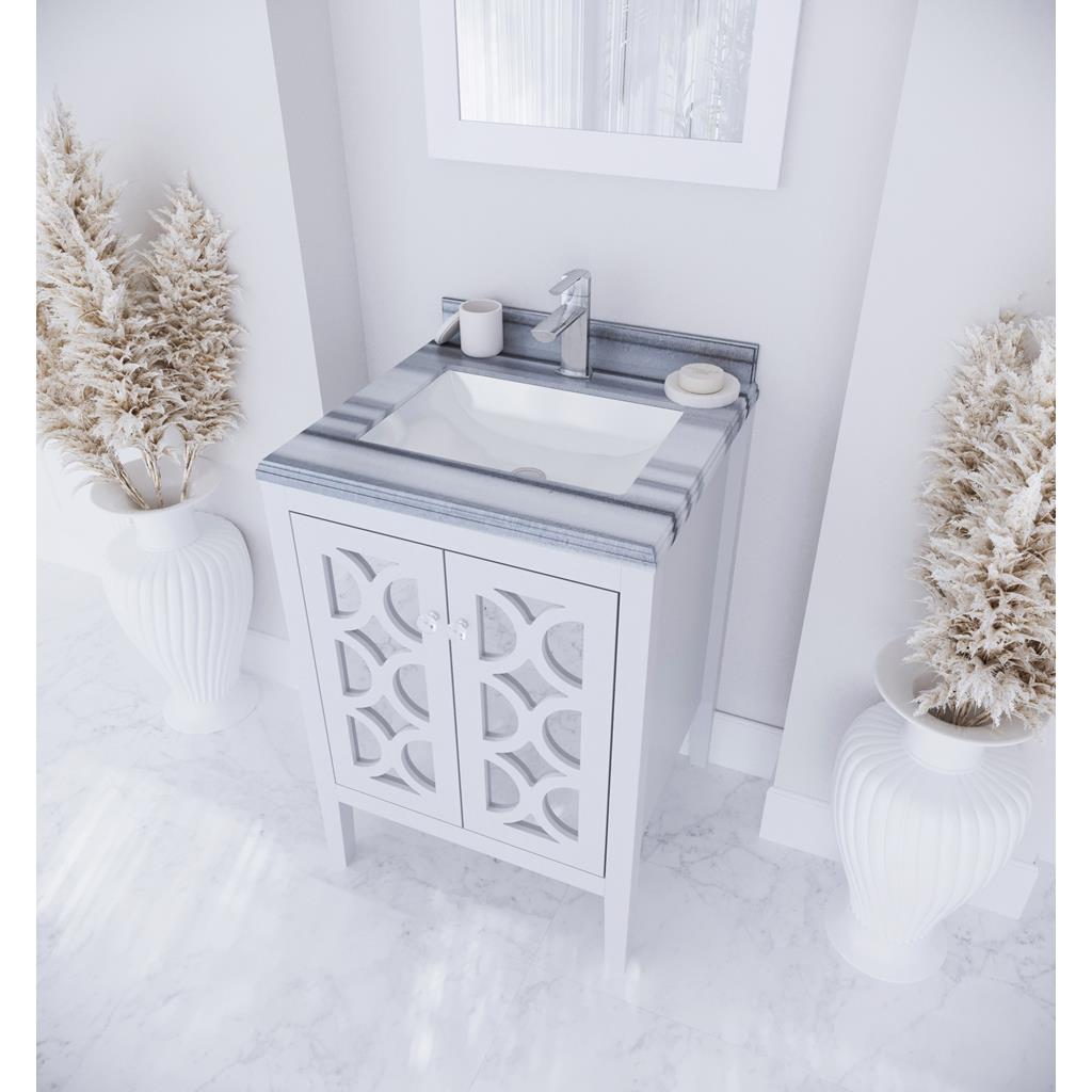 Laviva Mediterraneo 24" White Bathroom Vanity#top-options_white-stripes-marble-top