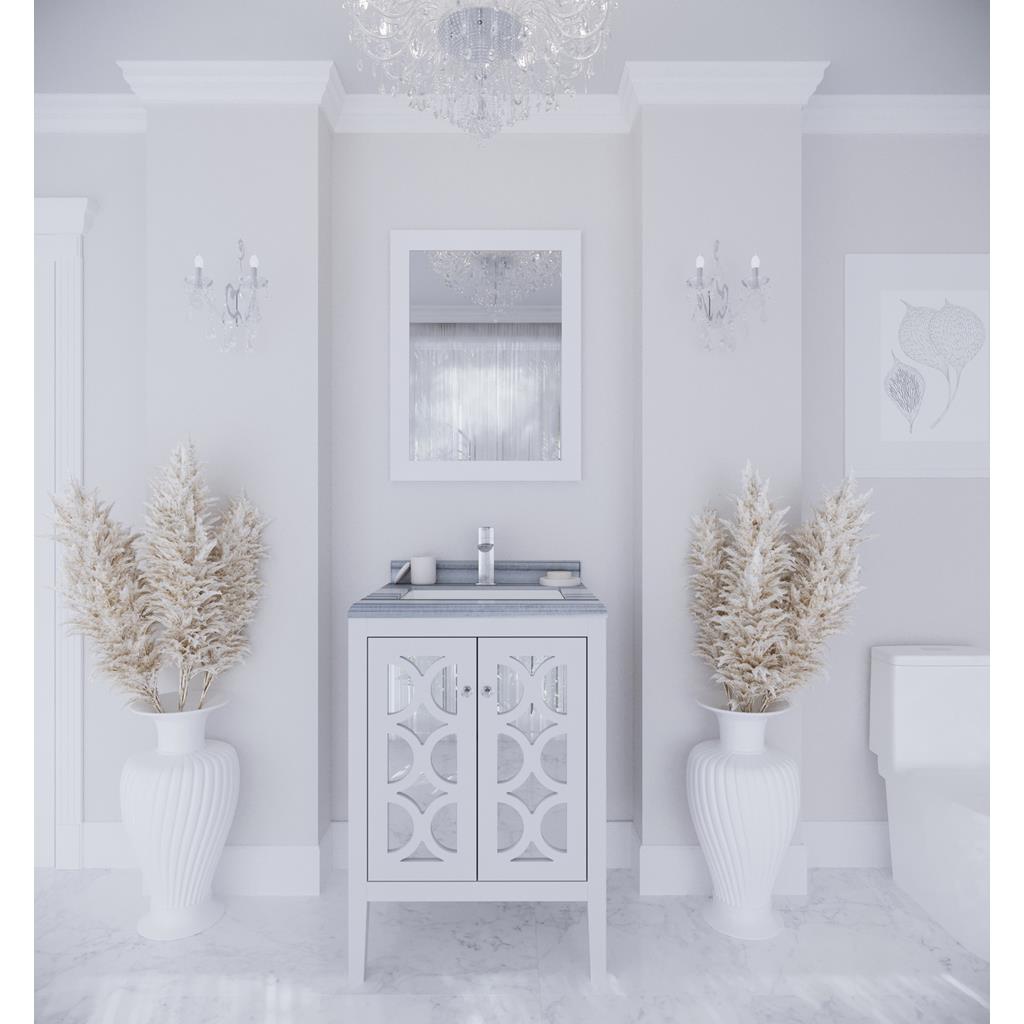 Laviva Mediterraneo 24" White Bathroom Vanity#top-options_white-stripes-marble-top