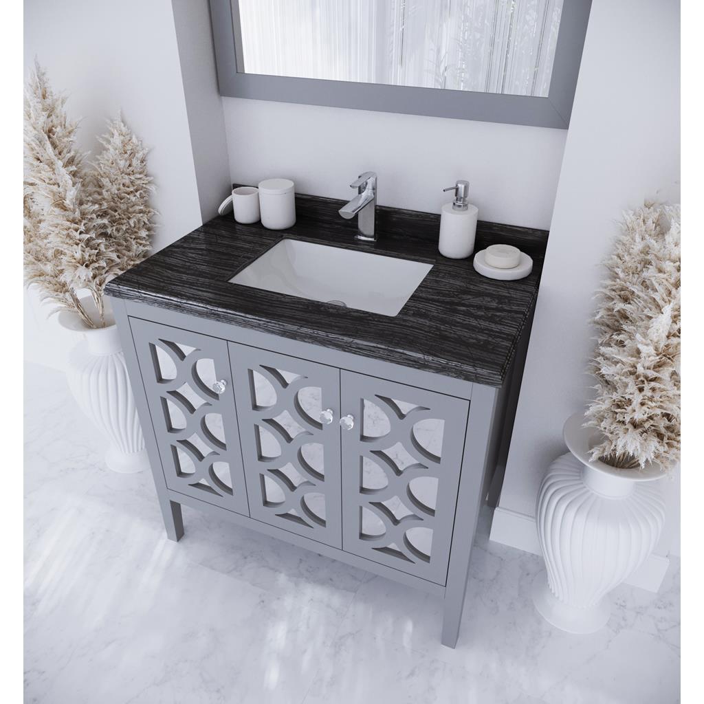 Laviva Mediterraneo 36" Grey Bathroom Vanity#top-options_black-wood-marble-top