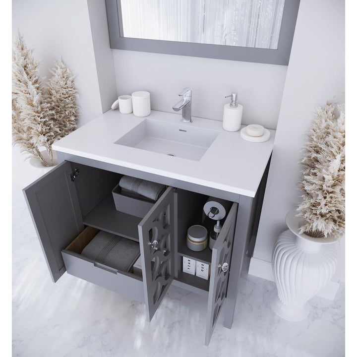 Laviva Mediterraneo 36" Grey Bathroom Vanity#top-options_matte-white-viva-stone-solid-surface-top