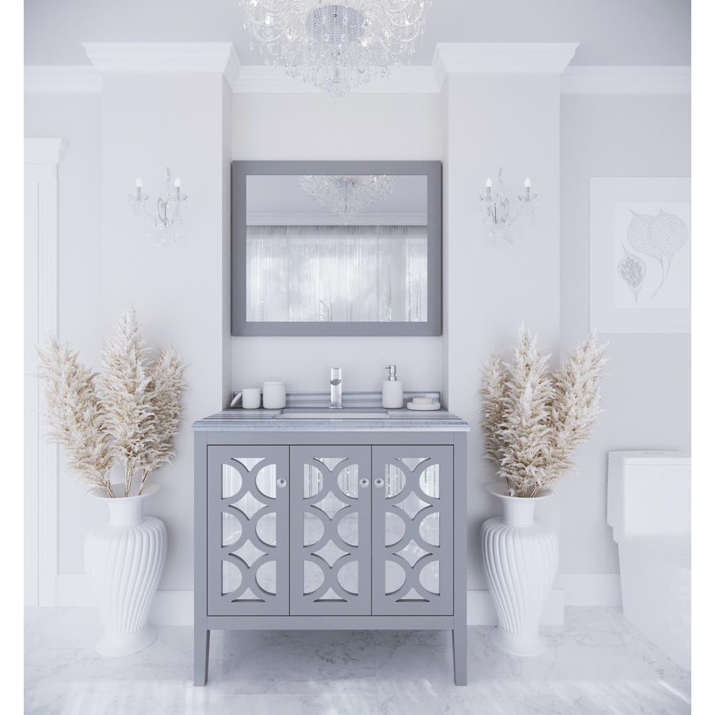 Laviva Mediterraneo 36" Grey Bathroom Vanity#top-options_white-stripes-marble-top