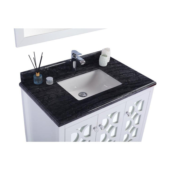 Laviva Mediterraneo 36" White Bathroom Vanity#top-options_black-wood-marble-top