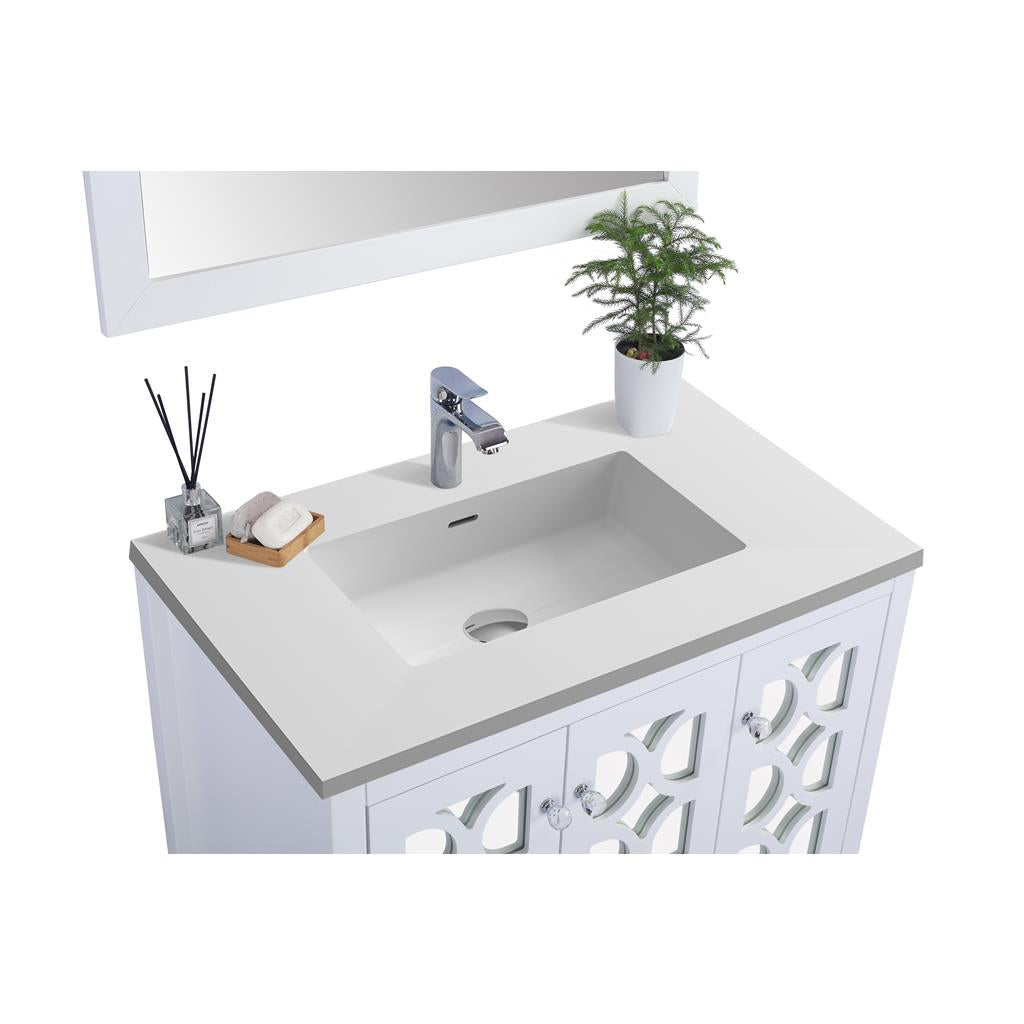 Laviva Mediterraneo 36" White Bathroom Vanity#top-options_matte-white-viva-stone-solid-surface-top