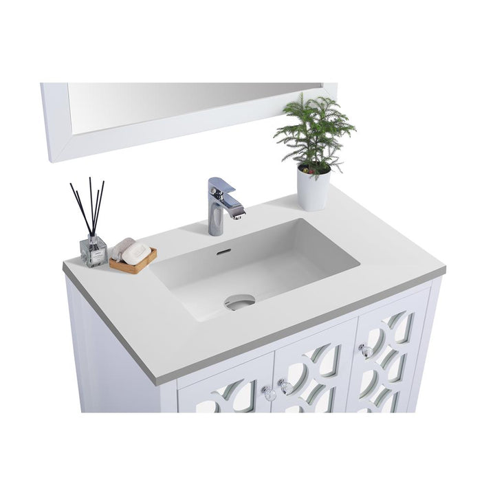 Laviva Mediterraneo 36" White Bathroom Vanity#top-options_matte-white-viva-stone-solid-surface-top