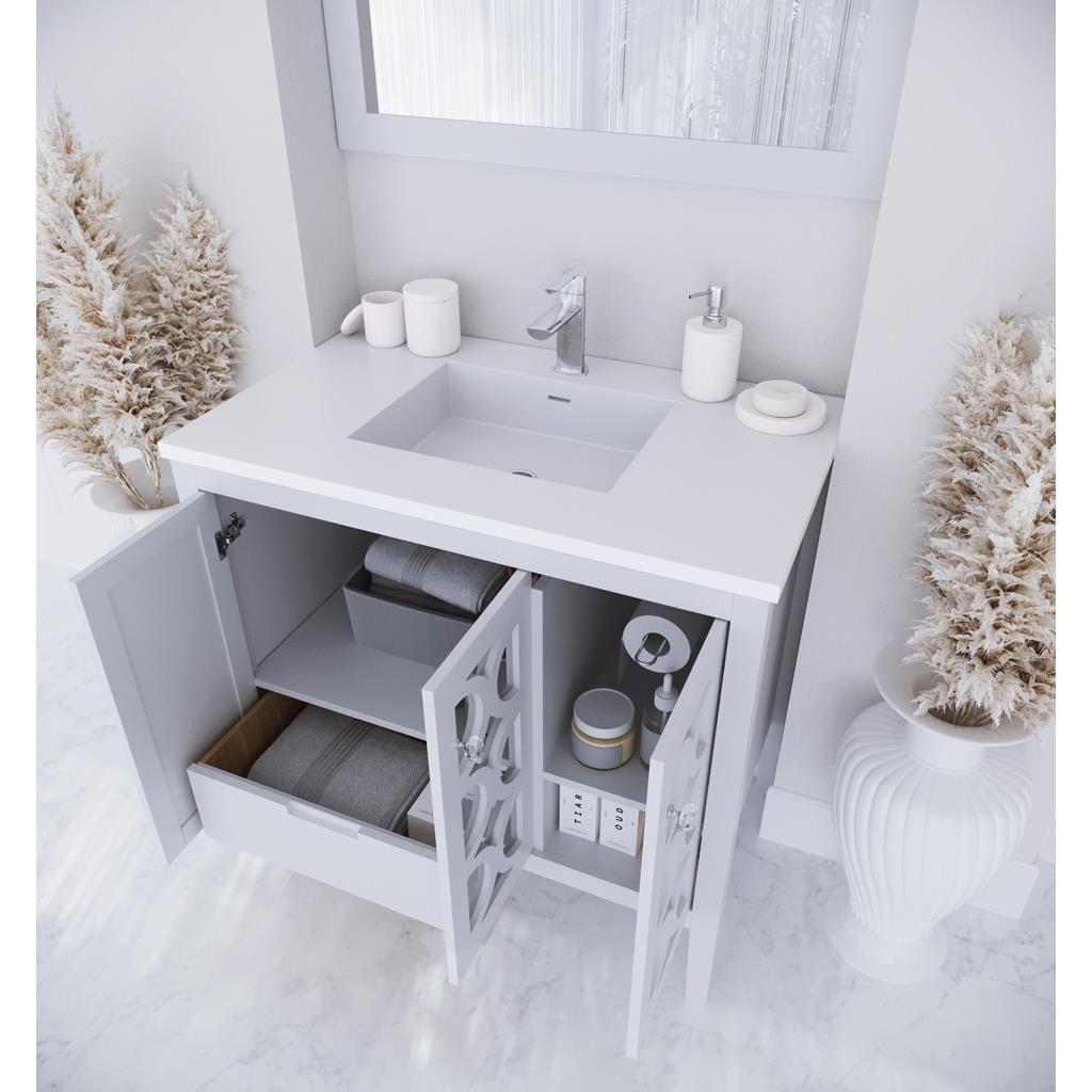 Laviva Mediterraneo 36" White Bathroom Vanity#top-options_matte-white-viva-stone-solid-surface-top