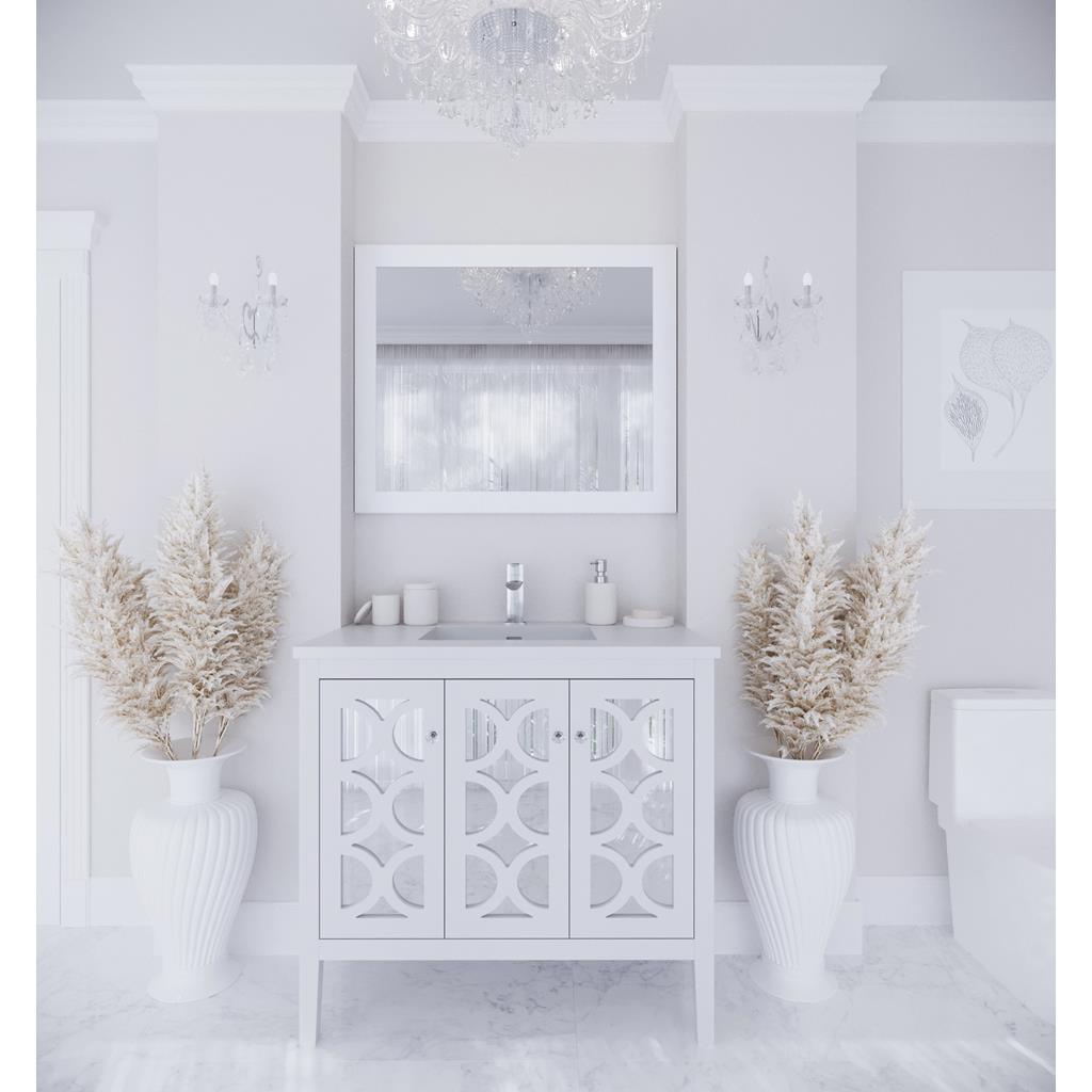Laviva Mediterraneo 36" White Bathroom Vanity#top-options_matte-white-viva-stone-solid-surface-top