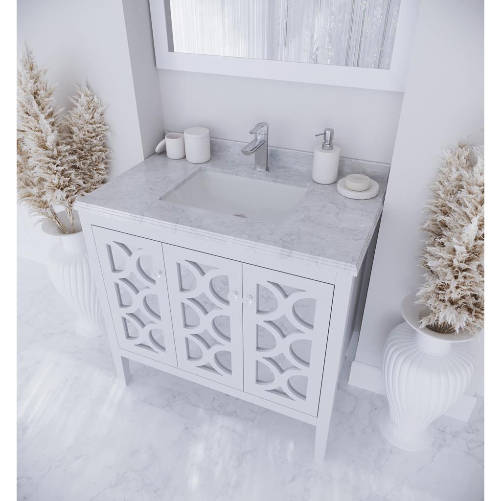 Laviva Mediterraneo 36" White Bathroom Vanity#top-options_white-carrara-marble-top