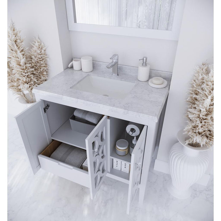 Laviva Mediterraneo 36" White Bathroom Vanity#top-options_white-carrara-marble-top