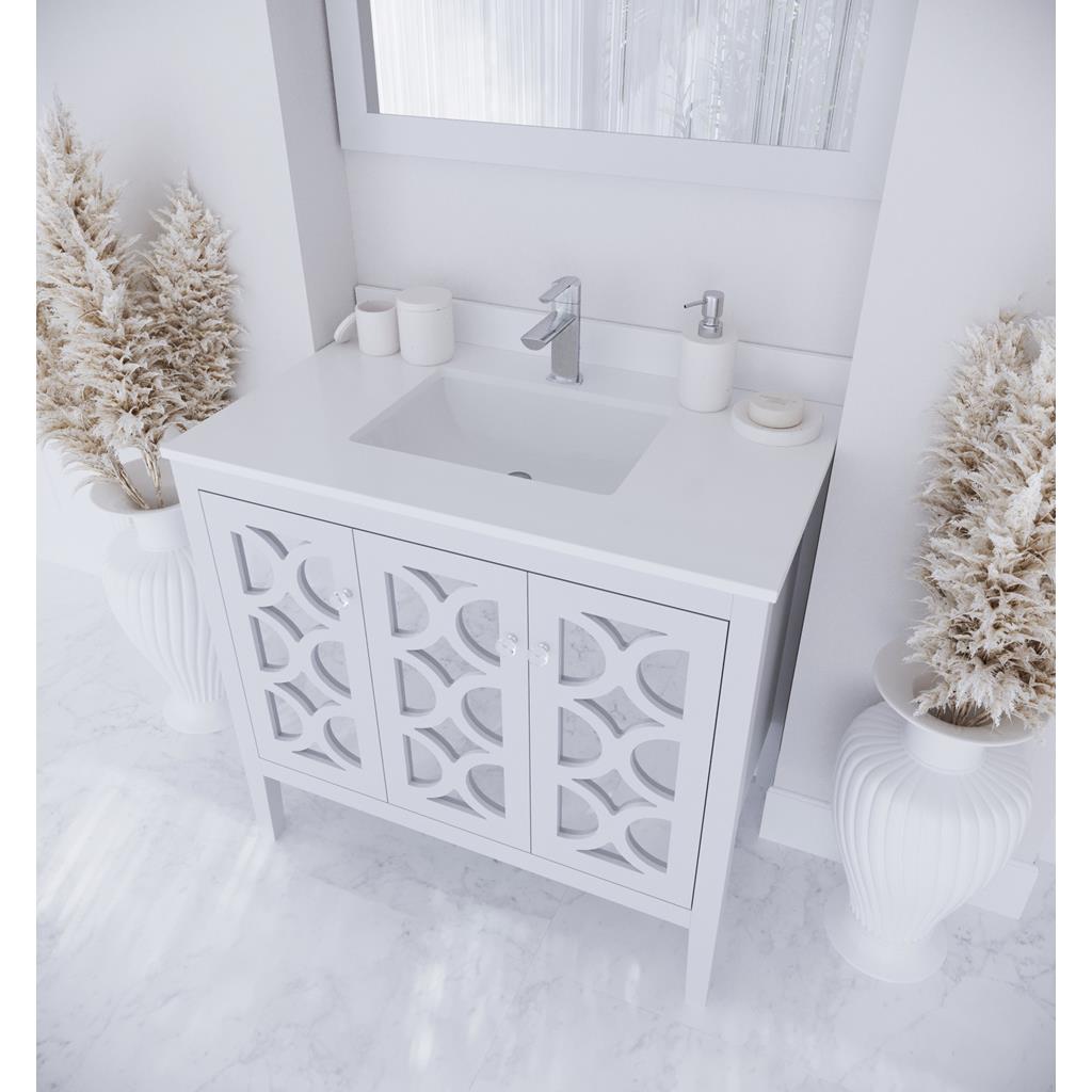 Laviva Mediterraneo 36" White Bathroom Vanity#top-options_white-quartz-top