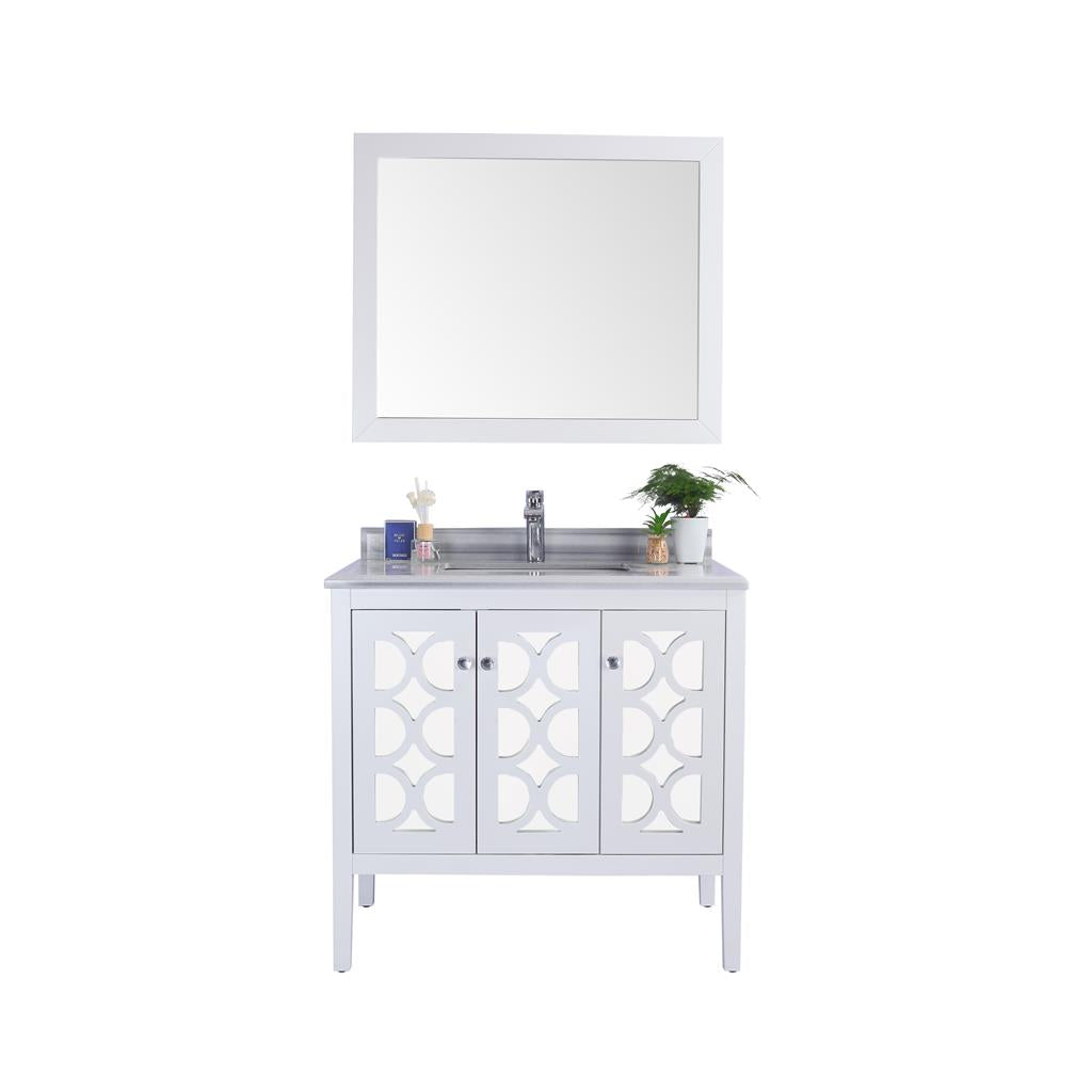 Laviva Mediterraneo 36" White Bathroom Vanity#top-options_white-stripes-marble-top