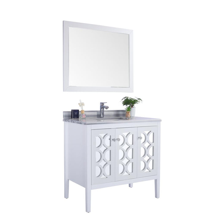 Laviva Mediterraneo 36" White Bathroom Vanity#top-options_white-stripes-marble-top