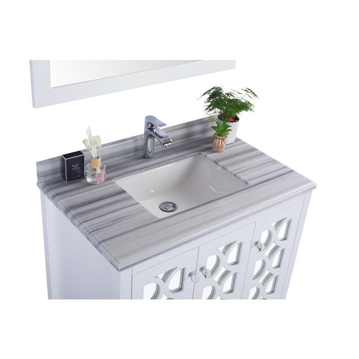 Laviva Mediterraneo 36" White Bathroom Vanity#top-options_white-stripes-marble-top