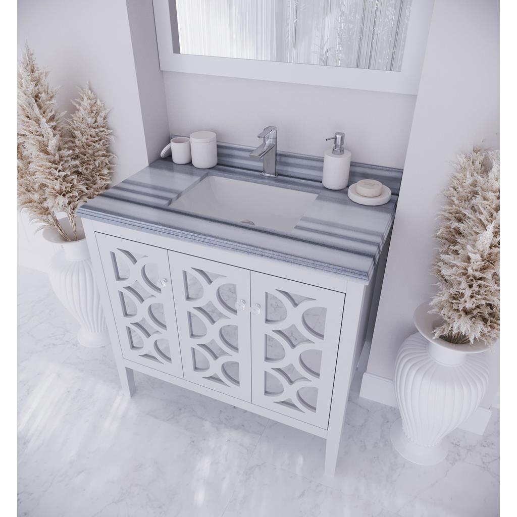 Laviva Mediterraneo 36" White Bathroom Vanity#top-options_white-stripes-marble-top