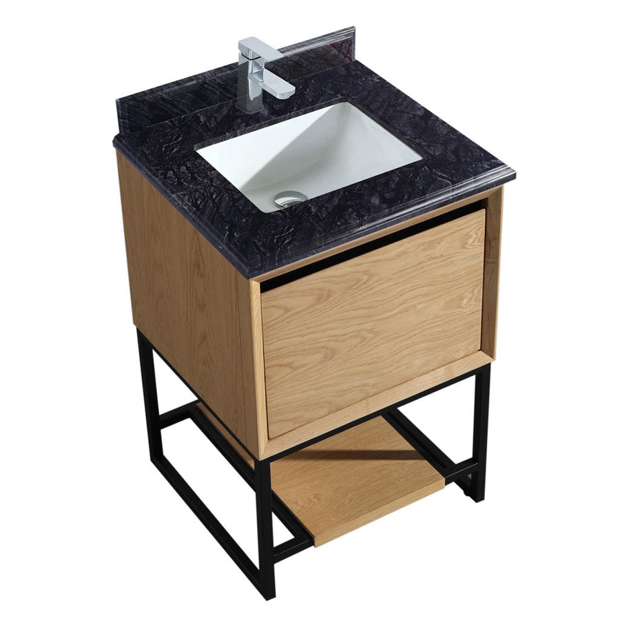 Laviva Alto 24" California White Oak Bathroom Vanity#top-options_black-wood-marble-top