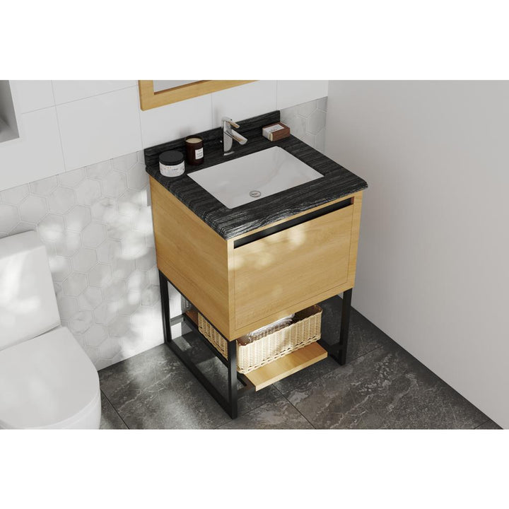 Laviva Alto 24" California White Oak Bathroom Vanity#top-options_black-wood-marble-top
