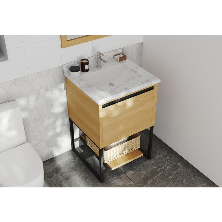 Laviva Alto 24" California White Oak Bathroom Vanity#top-options_white-carrara-marble-top