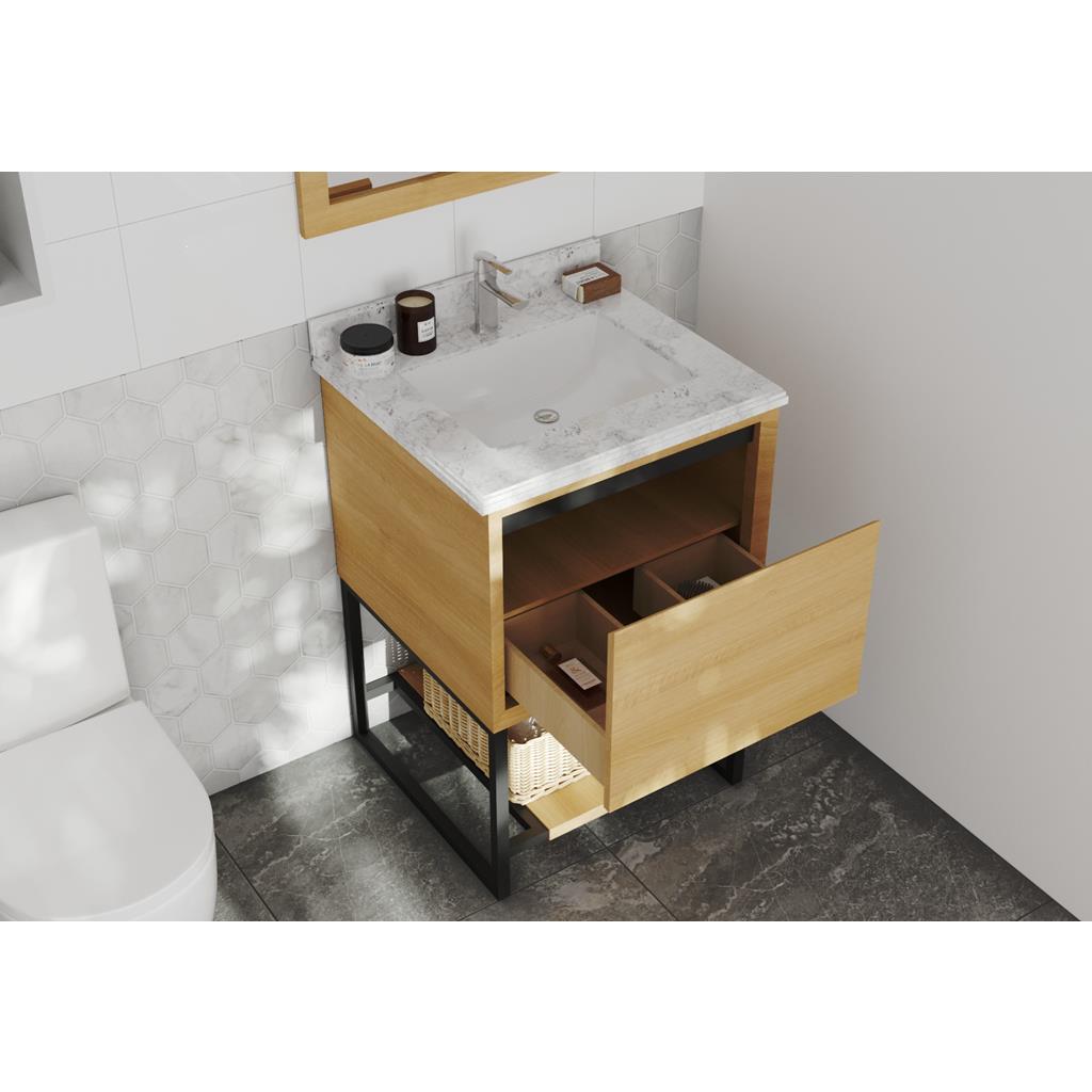 Laviva Alto 24" California White Oak Bathroom Vanity#top-options_white-carrara-marble-top