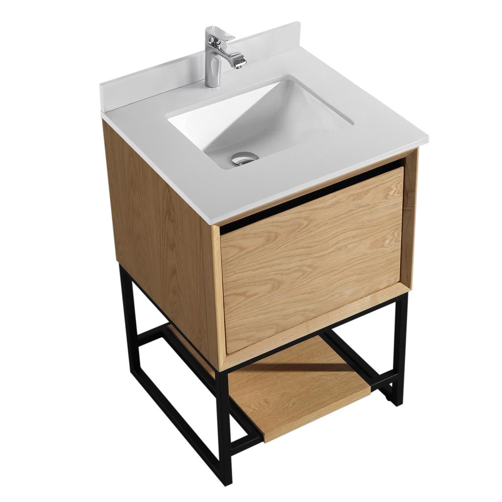 Laviva Alto 24" California White Oak Bathroom Vanity#top-options_white-quartz-top