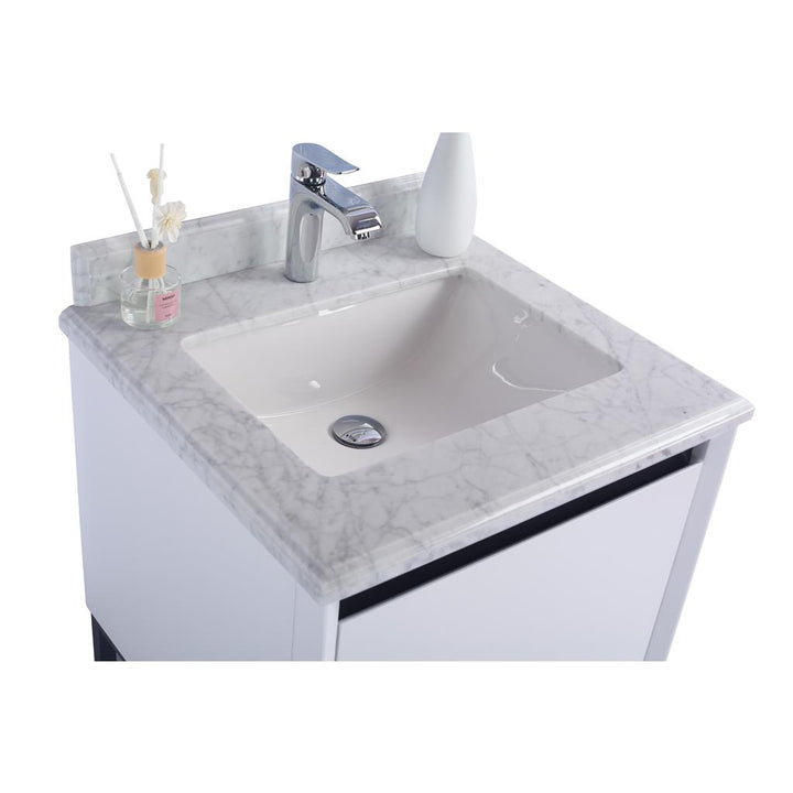 Laviva Alto 24" White Bathroom Vanity#top-options_white-carrara-marble-top