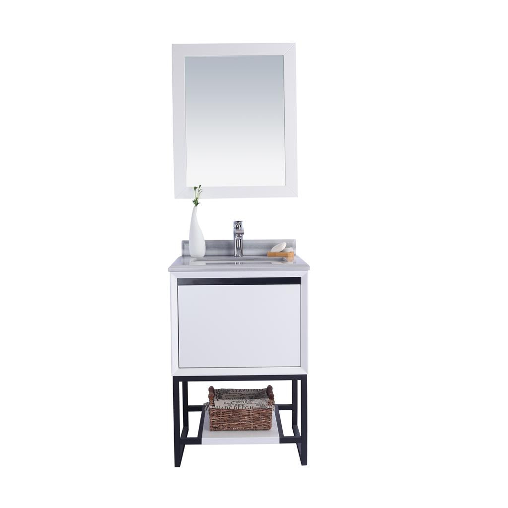 Laviva Alto 24" White Bathroom Vanity#top-options_white-stripes-marble-top