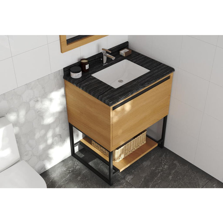 Laviva Alto 30" California White Oak Bathroom Vanity#top-options_black-wood-marble-top