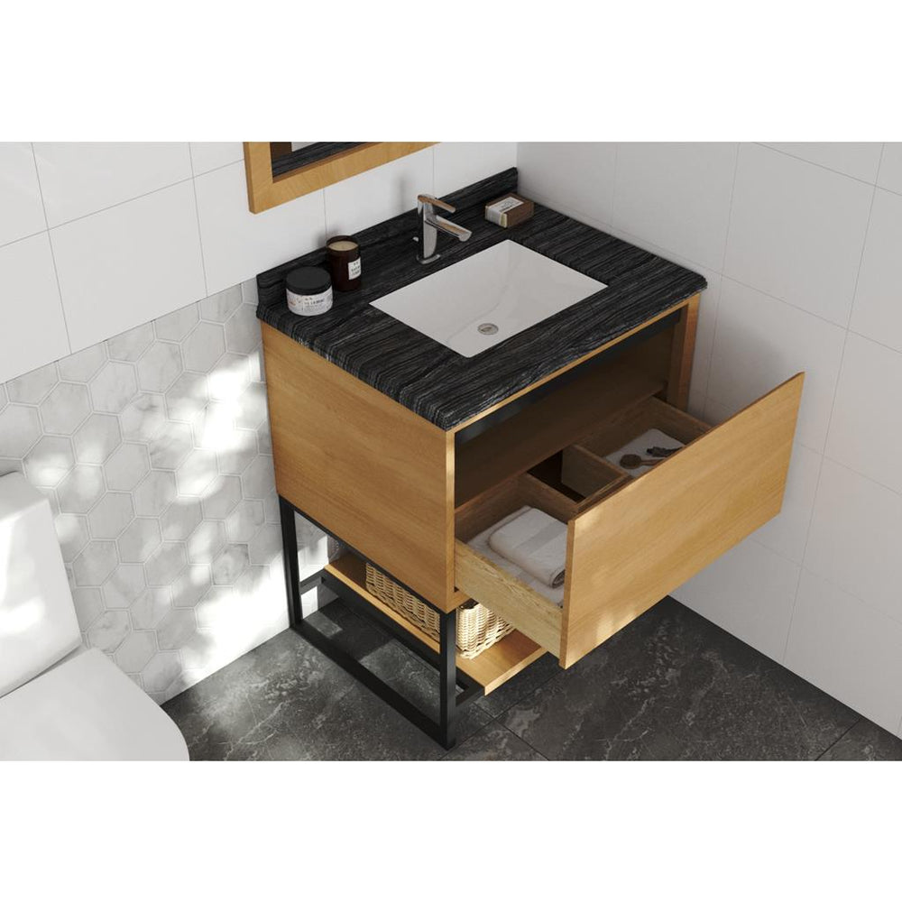 Laviva Alto 30" California White Oak Bathroom Vanity#top-options_black-wood-marble-top