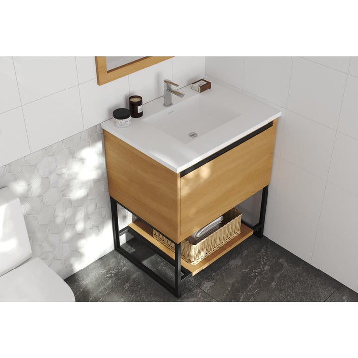 Laviva Alto 30" California White Oak Bathroom Vanity#top-options_matte-white-viva-stone-solid-surface-top