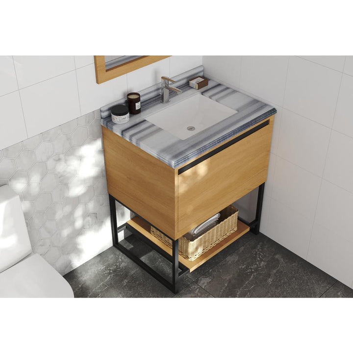 Laviva Alto 30" California White Oak Bathroom Vanity#top-options_white-stripes-marble-top