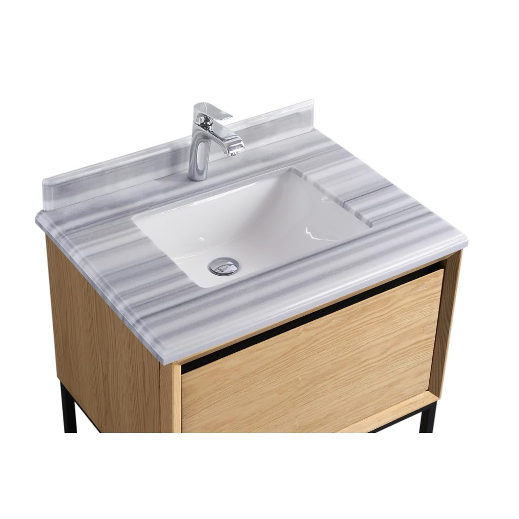 Laviva Alto 30" California White Oak Bathroom Vanity#top-options_white-stripes-marble-top