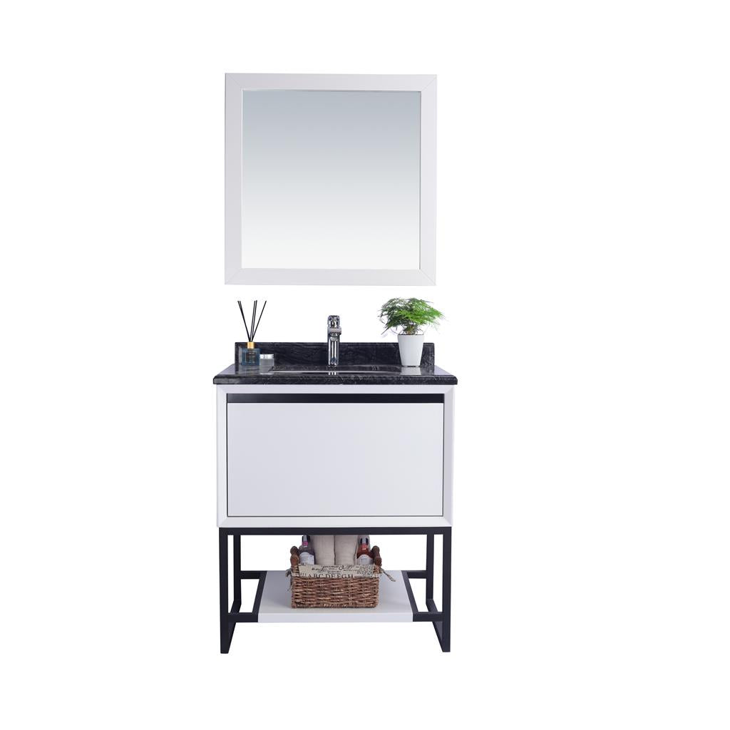 Laviva Alto 30" White Bathroom Vanity#top-options_black-wood-marble-top