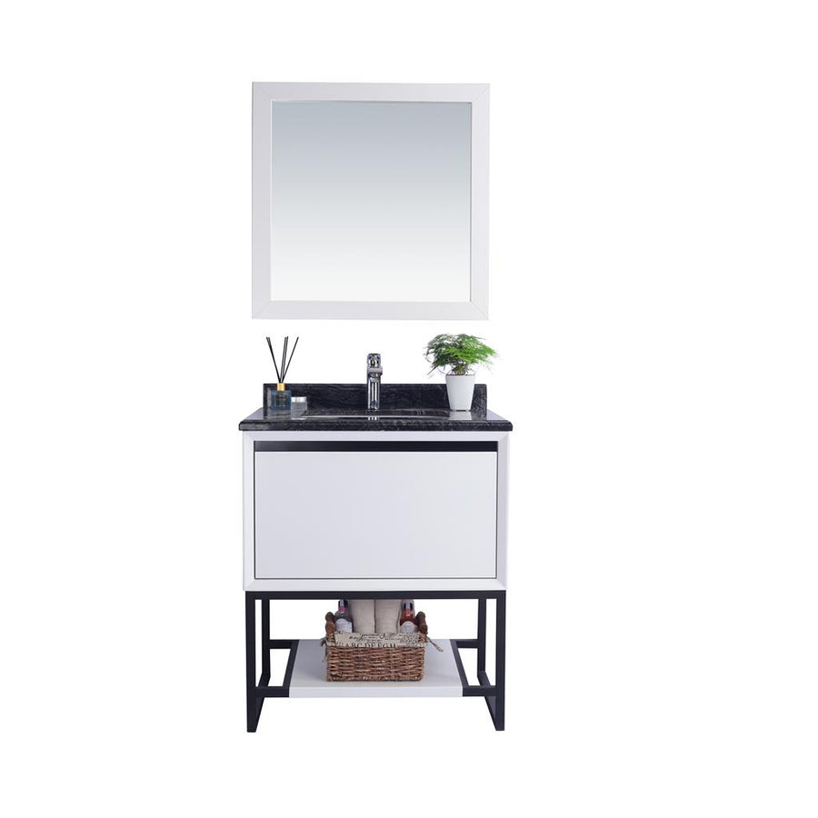 Laviva Alto 30" White Bathroom Vanity#top-options_black-wood-marble-top