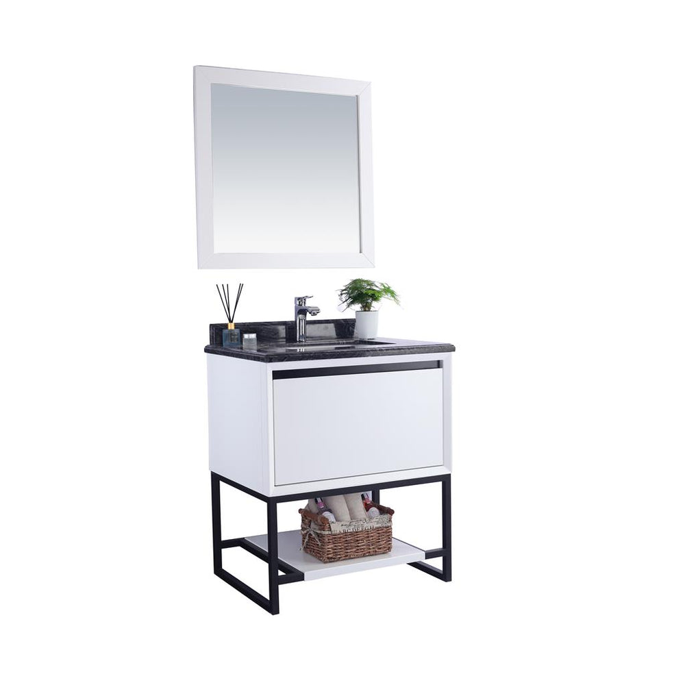 Laviva Alto 30" White Bathroom Vanity#top-options_black-wood-marble-top