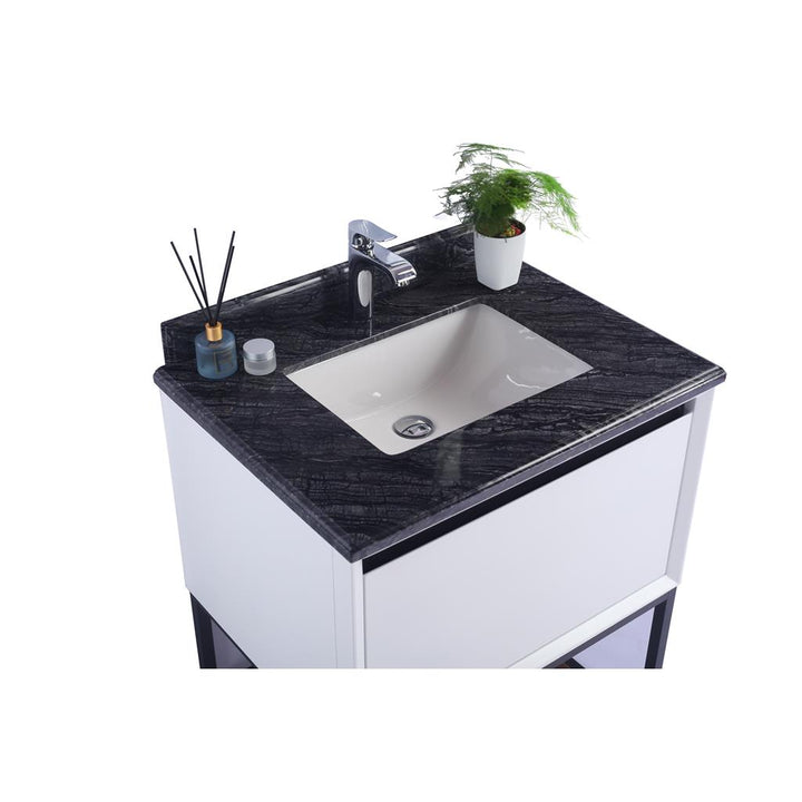 Laviva Alto 30" White Bathroom Vanity#top-options_black-wood-marble-top