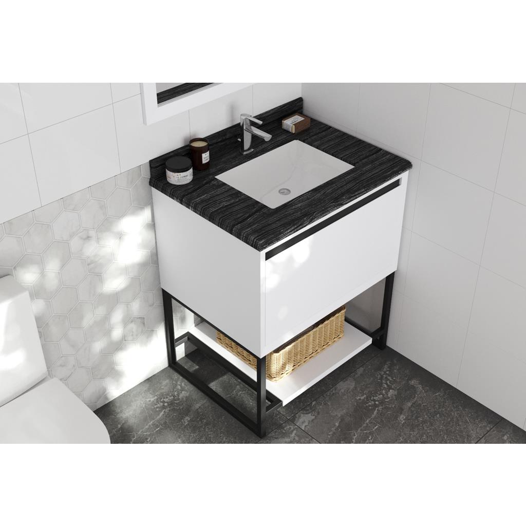 Laviva Alto 30" White Bathroom Vanity#top-options_black-wood-marble-top