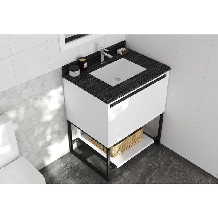 Laviva Alto 30" White Bathroom Vanity#top-options_black-wood-marble-top