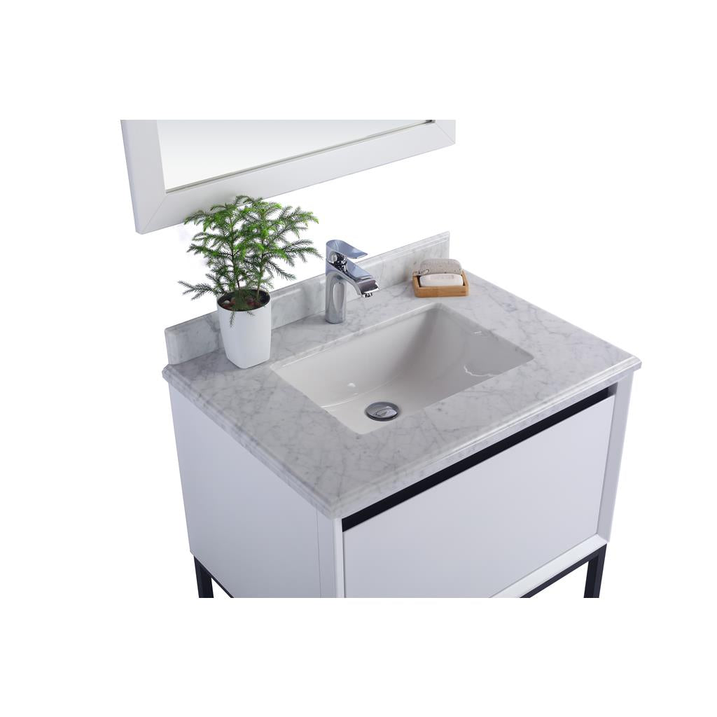 Laviva Alto 30" White Bathroom Vanity#top-options_white-carrara-marble-top