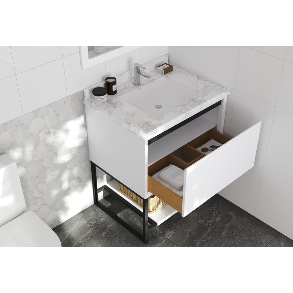 Laviva Alto 30" White Bathroom Vanity#top-options_white-carrara-marble-top