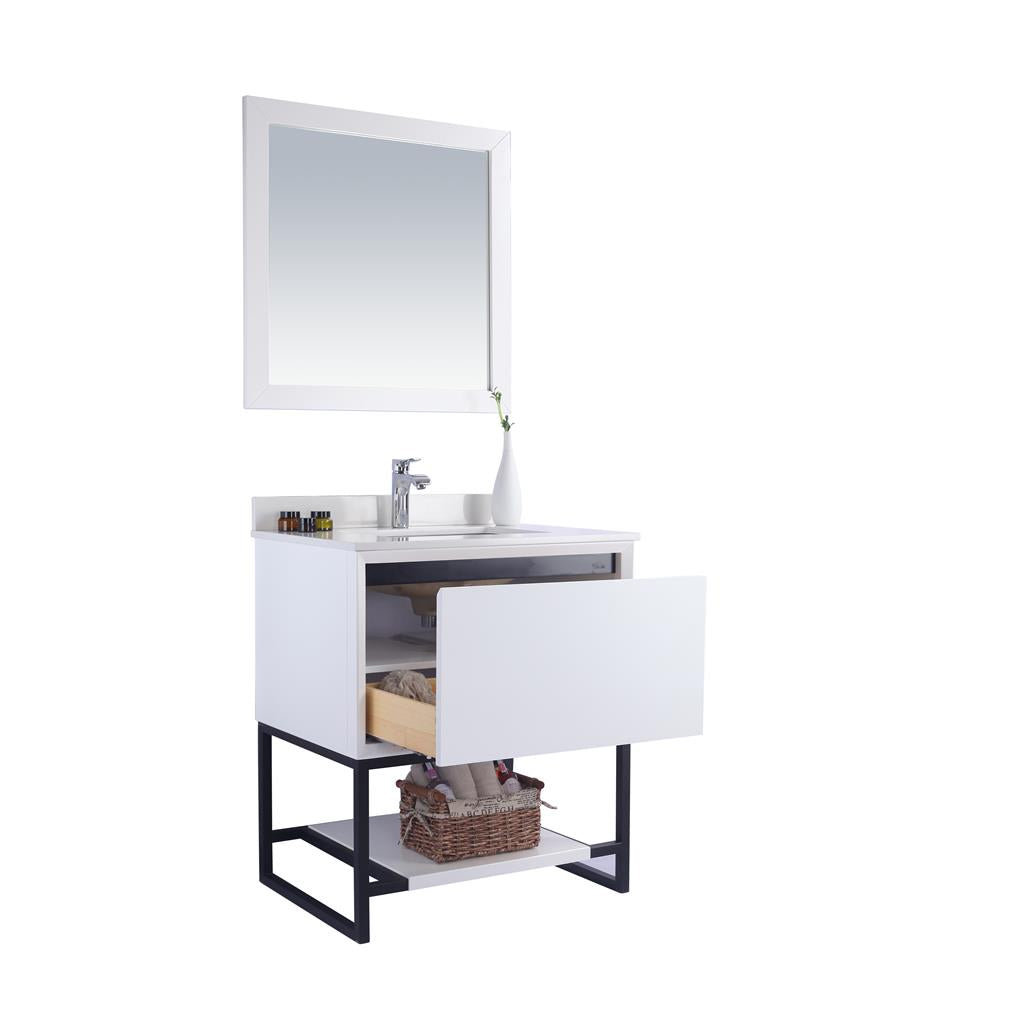 Laviva Alto 30" White Bathroom Vanity#top-options_white-quartz-top